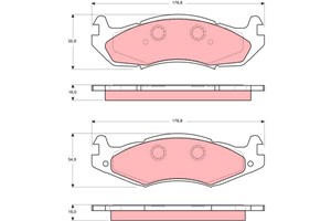 Bromsbeläggsats, Bakaxel, Framaxel, HUMMER HUMMER H1, JEEP CHEROKEE, CJ5 - CJ8, COMANCHE, WRANGLER I, 0000K83502200, 05742771, 05745162C