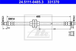 Bromsslang, Framaxel, RENAULT KANGOO / GRAND KANGOO II, KANGOO BE BOP, KANGOO Express, 46 21 075 73R, 82 00 441 654