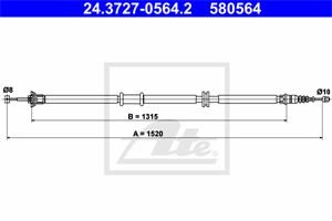 Vajer, parkeringsbroms, Vänster bak, FIAT LINEA, 51787025
