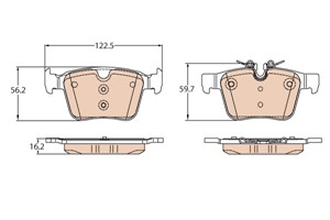 Bromsbeläggsats, Bakaxel, JAGUAR,LAND ROVER,VOLVO, 31445621, 31445622, 31471265, 31471266, LR061385, T2H7439, T2H9989