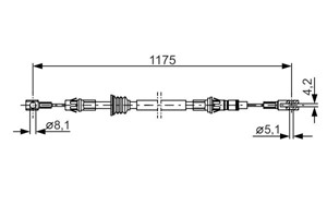 Vajer, parkeringsbroms, Fram, Höger, Mitt, Vänster, NISSAN,OPEL,RENAULT,VAUXHALL, 36402 00QAA, 44 03 487, 44 18 463, 45 00 250, 77 00 31