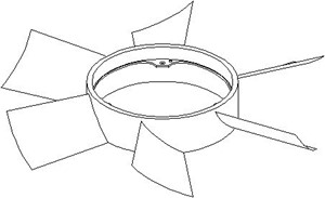 Fläkt, motorkylning, MERCEDES-BENZ, 003 205 02 06, A003 205 02 06