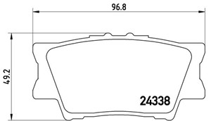 Bromsbeläggsats, Bakaxel, LEXUS,TOYOTA, 0446602220, 0446606060, 0446606070, 0446606090, 0446606100, 0446606200, 0446606230, 0446633160,
