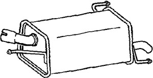 Bakre ljuddämpare, Bak, OPEL CORSA C, CORSA C Skåp/halvkombi, VAUXHALL CORSA Mk II, 0K72A-18300, 0K72A-18300A, 0K72A-18300B, 37300-42100