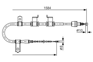 Vajer, parkeringsbroms, Vänster, HYUNDAI GETZ, 59760 1C800