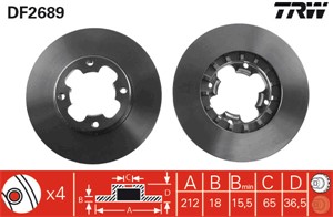 Bromsskiva, Framaxel, SUBARU JUSTY I, LIBERO Buss, LIBERO Skåp, 725431150, 725431300, 725431301, 725431310, 725431311, 725431312, 725431