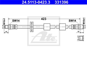 Bromsslang, Framaxel, BMW 5 [E34], 5 Touring [E34], 7 [E32], 8 [E31], 34 32 1 156 157, 34 32 1 159 891