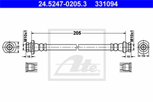 Bromsslang, Bakaxel, CHEVROLET AVEO / KALOS Halvkombi, AVEO / KALOS Sedan, DAEWOO KALOS, KALOS Sedan, 96407749