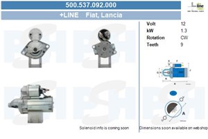 Startmotor, ALFA ROMEO,FIAT,LANCIA, 1202265, 46823548, 51810266, 51810302, 51823860, 51880229, 55204116, 55353247, 71424238, 71724236, 7