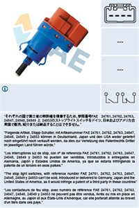 Bromsljuskontakt, ABARTH,ALFA ROMEO,CITROËN,FIAT,FORD,JAGUAR,LANCIA,LAND ROVER,OPEL,PEUGEOT, 1 820 183, 12 40 755, 16 086 812 80, 4534 7