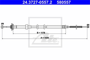 Vajer, parkeringsbroms, Höger bak, FIAT PANDA, PANDA Skåp/halvkombi, 51708685