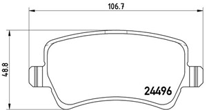 Bromsbeläggsats, Bakaxel, LAND ROVER,VOLVO, 30671574, 30742491, 30794554, 31408670, 31445796, LR027129, LR043714