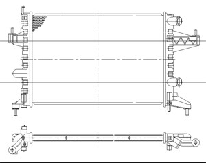 Kylare, motorkylning, OPEL,VAUXHALL, 1300236, 1300250, 1300334, 24445161, 25555161, 27730AX015, 27730-AX015, 9201955, 93173379, 95513834