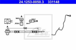 Bromsslang, Bakaxel vänster, På bromsok, SEAT,SKODA,VW, 6Q0 611 763 C, 6Q0 611 763 F, 6Q0 611 763 H, 6Q0 611 763 K, 6Q0 611 763 Q, 6Q0 6