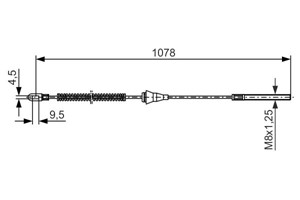 Vajer, parkeringsbroms, Höger, CHEVROLET,OPEL,VAUXHALL, 5 22 614, 5 22 642, 90 445 986, 90 538 699, 90445986, 90538699