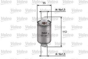 Bränslefilter, BUICK,CADILLAC,CHEVROLET,DAEWOO,DAIMLER,GMC,JAGUAR,LAND ROVER,LOTUS,OLDSMOBILE,PONTIAC,ROVER, 02C2C4163, 25055129, 2C2C41