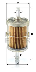 Bränslefilter, CITROËN,FIAT,PEUGEOT,PIAGGIO,RENAULT,SKODA, 11.3.258, 15410-63401, 166.016, 2108-0111-701-0, 2108-0111-701-001, 493742, 6