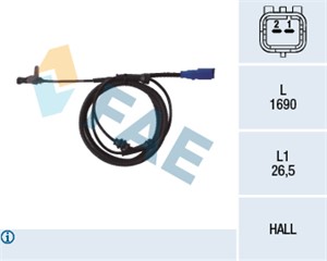 ABS-givare, Sensor, hjulvarvtal, Bakaxel, CITROËN C5 I, C5 II, C5 Break I, C5 Break II, 4545 A5, 4545.A5