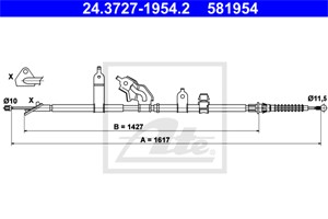 Vajer, parkeringsbroms, Vänster bak, TOYOTA URBAN CRUISER, YARIS, 46430-52161
