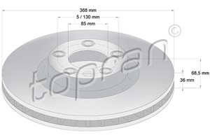 Bromsskiva, Framaxel, PORSCHE CAYENNE, VW TOUAREG, 7L8 615 301A, 955 351 403 00