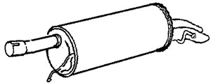 Bakre ljuddämpare, Bak, SKODA SUPERB I, VW PASSAT B5, PASSAT B5 Variant, PASSAT B5.5, PASSAT B5.5 Variant, 3B0253609AK, 3B0253609AN, 867