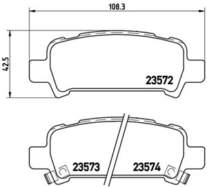 Bromsbeläggsats, Bakaxel, SUBARU, 26296FC002, 26692AE040, 26696AE000, 26696AE020, 26696AE040, 26696AE060, 26696AE080, 26696AF000, 26696A