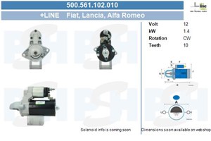 Startmotor, ALFA ROMEO,CITROËN,FIAT,FORD,LANCIA,PEUGEOT, 1616323380, 1723350, 1726350, 1885666, 51810307, 51916170, 55226844, 5802FR, 71