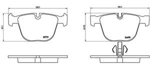 Bromsbeläggsats, Bakaxel, ALPINA B7, BMW 5 Gran Turismo [F07], 7 [F01, F02, F03, F04], 34212449286, 34216775342, 34216790966, 3421679302
