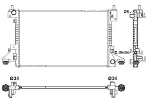 Kylare, motorkylning, CHEVROLET VOLT, OPEL AMPERA, VAUXHALL AMPERA, 1300322, 20842016