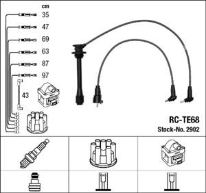 Tändkabelsats, TOYOTA LAND CRUISER 80, 90919-21557
