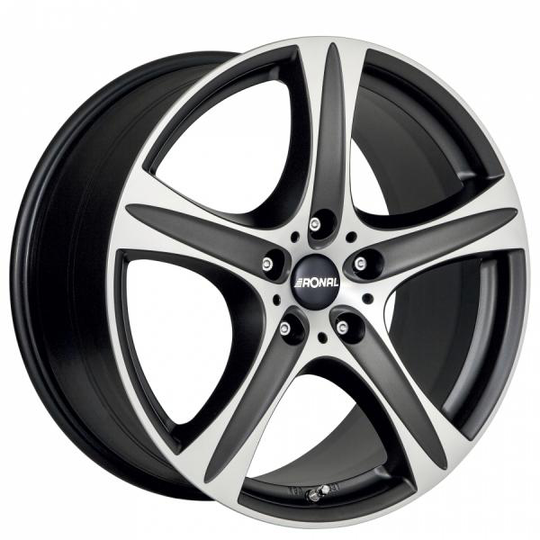 Ronal R55 Matt Black Polished 8,5/18 5/108 ET45 B76