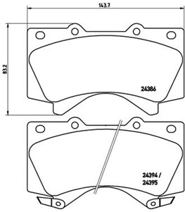 Bromsbeläggsats, Framaxel, LEXUS LX, TOYOTA LAND CRUISER 200, LAND CRUISER PRADO, SEQUOIA, TUNDRA Pick-up, 0446502440, 044650C020, 04465