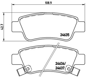 Bromsbeläggsats, Bakaxel, HONDA CR-V III, CR-V IV, 43022SWWG00, 43022SWWG01, 43022SWWG02, 43022SWWG03, 43022T1GG00
