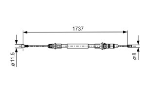 Vajer, parkeringsbroms, Bak, Höger, Mitt, Vänster, NISSAN,OPEL,RENAULT,VAUXHALL, 36400 00QAB, 3640000QOC, 44 18 464, 4403490, 82 00 021