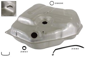 Bränsletank, FORD SIERRA II, SIERRA Halvkombi I, SIERRA Halvkombi II, SIERRA Turnier, SIERRA Turnier II, 6 161 198