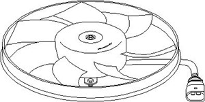 Fläkt, kylare, Höger, AUDI,SEAT,SKODA,VW, 1K0 959 455DG, 1K0 959 455ES, 1K0 959 455R