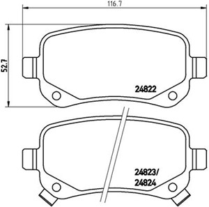 Bromsbeläggsats, Bakaxel, CHRYSLER GRAND VOYAGER V, DODGE GRAND CARAVAN, JOURNEY, JOURNEY VAN, FIAT FREEMONT, VW ROUTAN, 00K68159138AA,