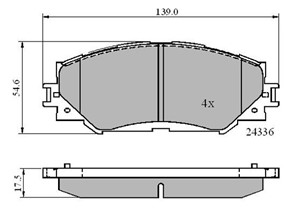 Bromsbeläggsats, Framaxel, LEXUS HS, SUBARU TREZIA, TOYOTA AURIS, COROLLA Sedan, MATRIX, URBAN CRUISER, VERSO S, YARIS, 0446502220, 0446