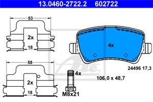 Bromsbeläggsats, Bakaxel, FORD,LAND ROVER,VOLVO, 1426144, 1439866, 1459450, 1503969, 1752093, 30671575, 30742516, 30794555, 31317482, 6G