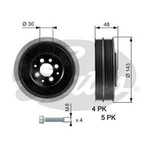Remskiva, vevaxel, AUDI,SKODA,VW, 038105243F