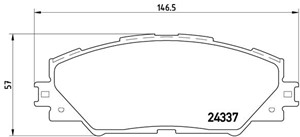 Bromsbeläggsats, Framaxel, TOYOTA AURIS, AURIS Kombi, MARK X ZIO I, MIRAI, PRIUS PLUS, PRIUS PLUS VAN, RAV 4 III, RAV 4 IV, RAV 4 VAN IV