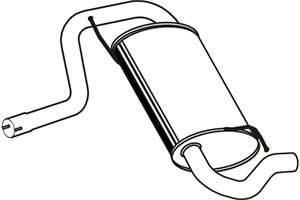 Bakre ljuddämpare, Bak, DACIA LOGAN, RENAULT LOGAN I, 6001548670