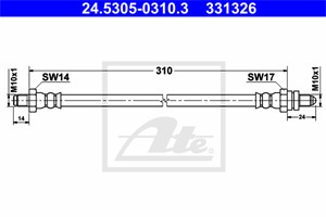 Bromsslang, Bakaxel, Framaxel, FORD, 1129032, 6125634, 85GB-2078-AA, YS61-2282-AD
