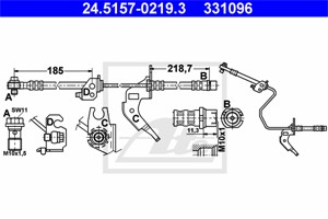 Bromsslang, Bakaxel höger, Bakaxel vänster, OPEL,VAUXHALL, 13116137, 13334946, 5 62 149, 55 62 248