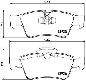 Bromsbeläggsats, Bakaxel, MERCEDES-BENZ G-KLASS [W463], GL-KLASS [X164], M-KLASS [W164], R-KLASS [W251, V251], 0044205220, 0084205320, 1