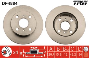Bromsskiva, Framaxel, TOYOTA STARLET, 43512-10090