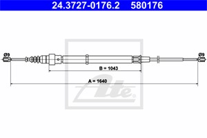 Vajer, parkeringsbroms, Bak, SEAT,SKODA,VW, 6Q0 609 721 G