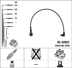 Tändkabelsats, ALFA ROMEO 145, 146, 155, 46 40 04 18, 46400418