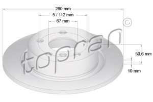 Bromsskiva, Bakaxel, BMW,MINI, 3421 6 799 367, 3421 6 864 141