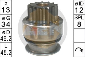 Frihjulsväxel, startmotor, CITROËN,FIAT,HYUNDAI,LANCIA,MITSUBISHI,PEUGEOT, M000T20871, M000T20871ZE, M000T21471, M001T80481, M0T20871, M